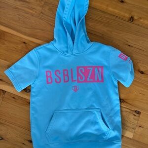 Baseball lifestyle 101 blue short sleeve hoodie